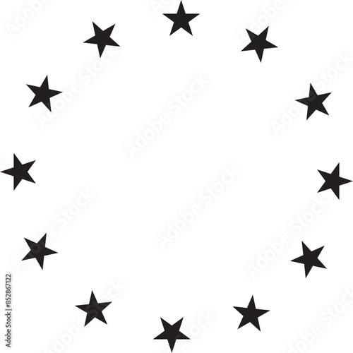 Vector image - black stars circle on white background. Suitable for any design. EPS 10/AI