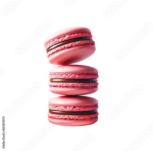 Realistic pink macarons photo