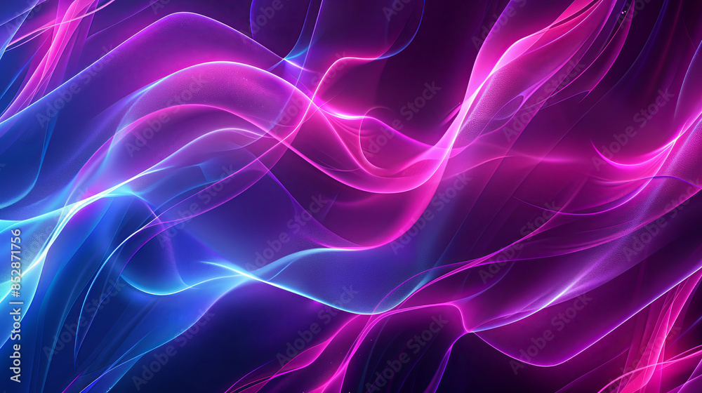 Obraz premium Vivid abstract background featuring colorful light lines and smooth waves. Perfect for technology, design, or artistic concepts