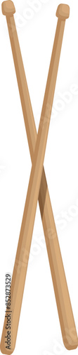Two wooden drumsticks are crossing each other, ready to create a rhythm