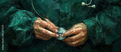 Close-up shot of a doctor's hands