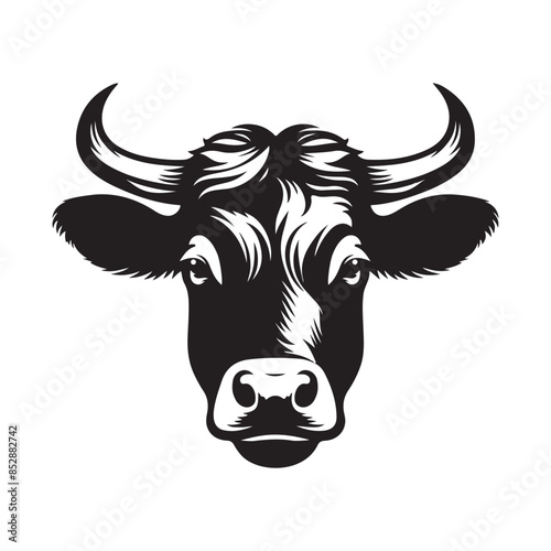 Cow Head silhouette logo vector Design 