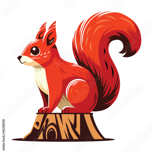 red squirrel vector illustration