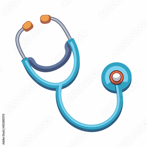 Medical Stethoscope Interface Icon - Flat Vector Illustration