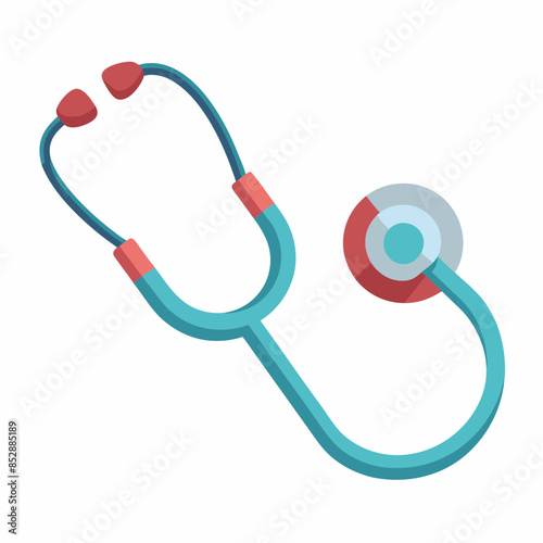 Medical Stethoscope Interface Icon - Flat Vector Illustration