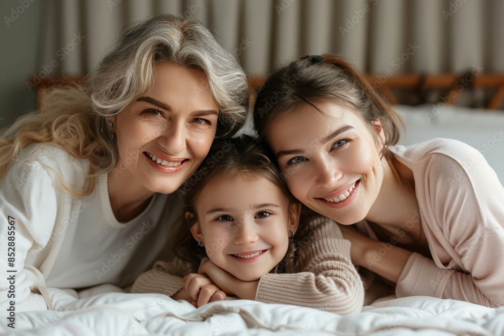 Happy multigenerational family enjoying quality time together at home on a cozy weekend Happy multigenerational family enjoying quality time together at home on a cozy weekend