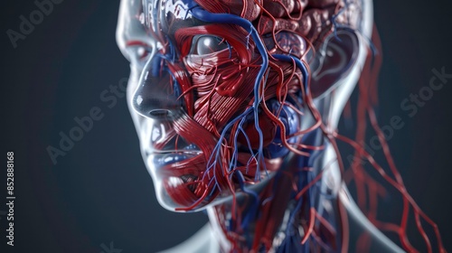 3D rendering illustration of a human vein. Anatomy of human illustration. Generative AI photo