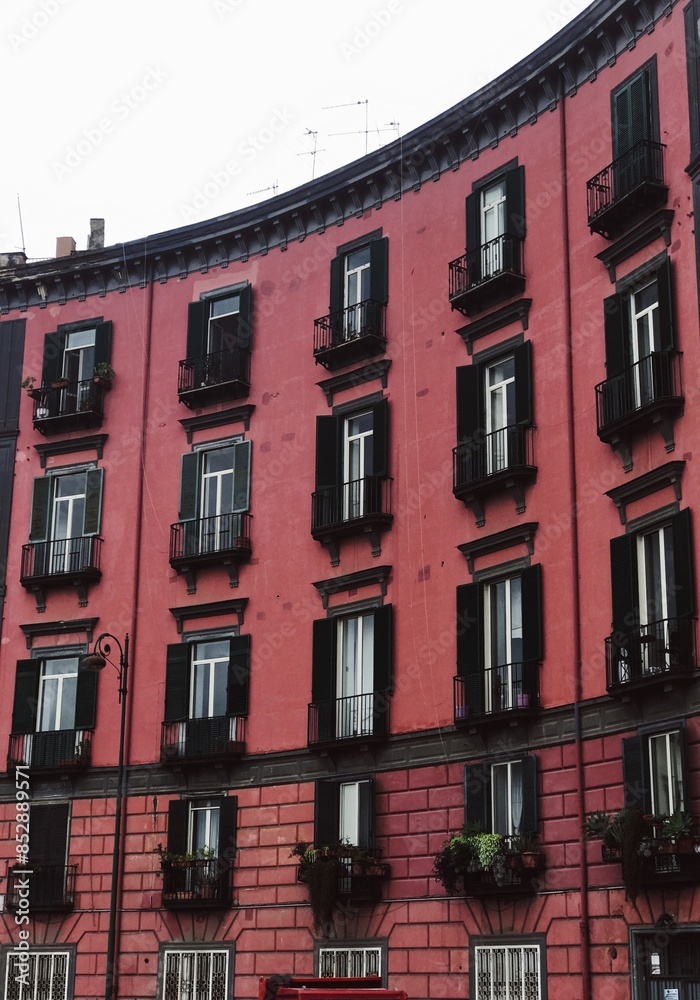 Fototapeta premium Buildings in old European town of Naples, Italy