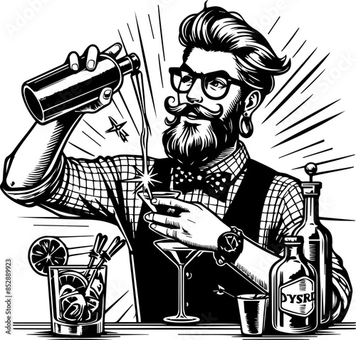 image of a bartender mixing cocktails for different design
