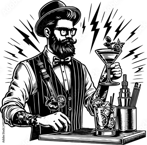 image of a bartender mixing cocktails for different design