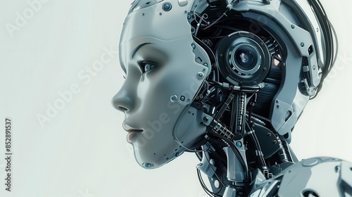 futuristic robot woman artificial intelligence concept 3d illustration © Bijac