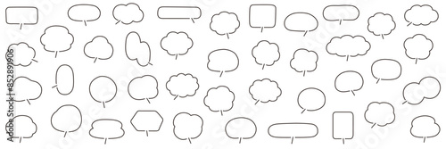 シンプルなふきだしのベクターイラストセット　ふきだし　フレーム