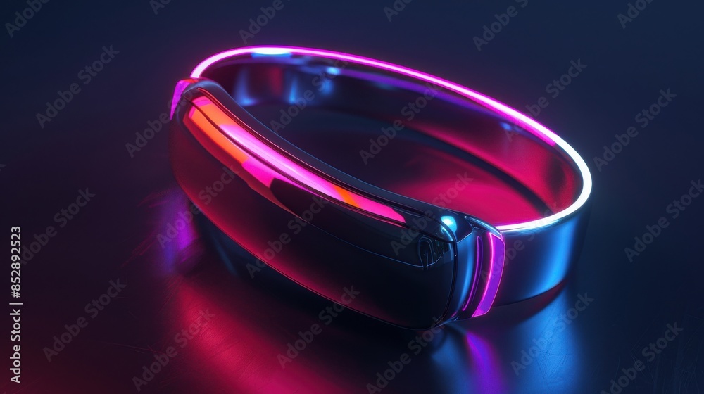 Wearable device designed for fitness tracking, modern lifestyle theme, side view, emphasizing fitness and health, digital tone, vivid Wearable device designed for fitness tracking, modern lifestyle theme, side view, emphasizing fitness and health, digital tone, vivid