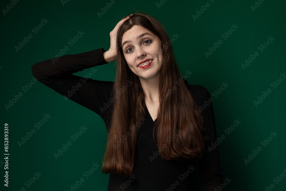 Woman With Long Hair Posing for a Picture