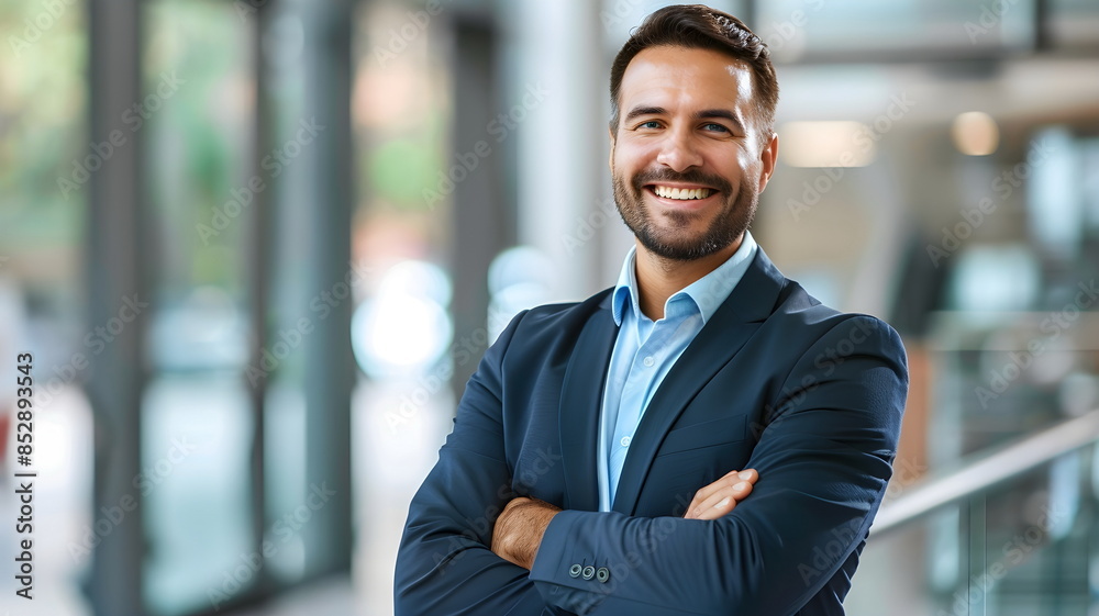 Confident Businessman Professional Success Leadership Smile Confident Businessman Professional Success Leadership Smile