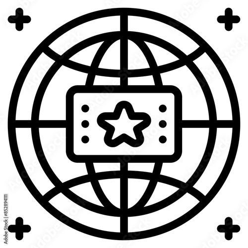 distribution credibility outline icon and illustration