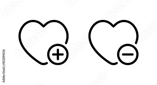 Add and remove wishlist love icon. Favorite product wish list concept