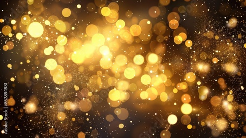 golden bokeh light effect shimmering abstract background luxury celebration theme product showcase mockup digital art