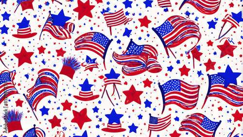 Fourth of July concept wallpaper, Independence day concept background, AI generated © Kim
