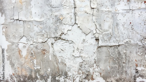 grungy cracked white wall texture background weathered surface with detailed imperfections