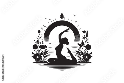 A yoga silhouette vector file