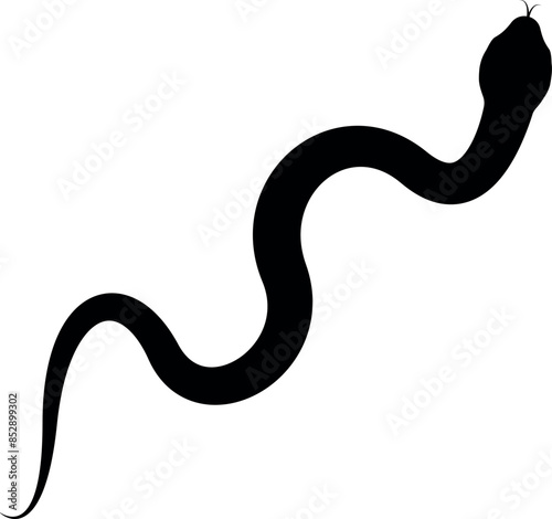 Black silhouette snake icon. Reptile signs and symbols.