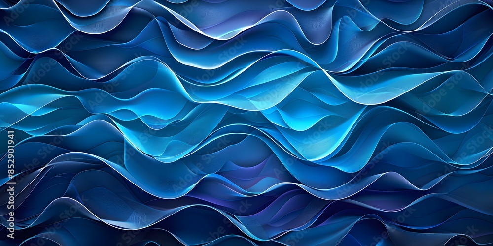 Fototapeta premium Abstract Blue Wavy Background Design
