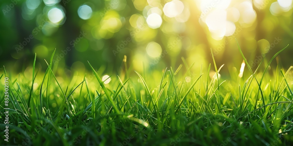 Obraz premium A Close-Up View of Fresh Green Grass