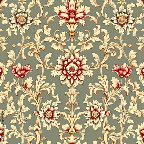 Wallpaper Mural seamless floral pattern Torontodigital.ca