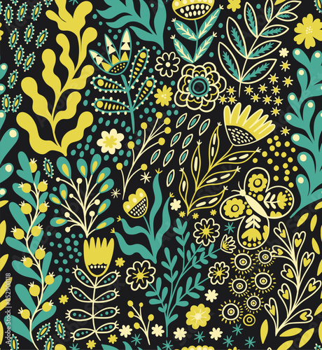 Beautiful floral pattern in small flowers. Ditsy print. Floral seamless background. Elegant template for fashion prints. Stock pattern.