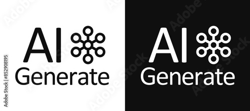 Generate AI icon, generated sign, chat with AI, artificial intelligence concept, command prompt to generate answer - vector