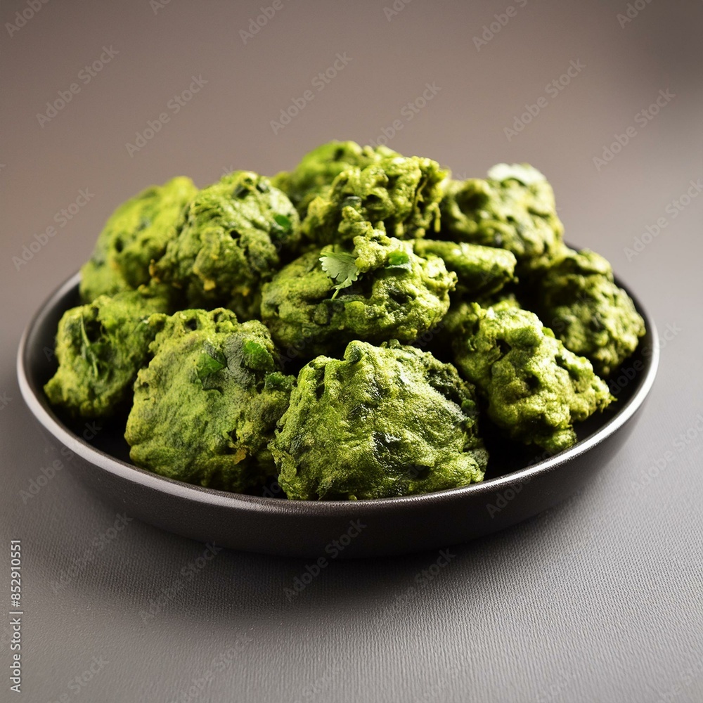 Indian Homemade food palak pakoda also known as spinach fritters or palak spanish pakora Indian Homemade food palak pakoda also known as spinach fritters or palak spanish pakora