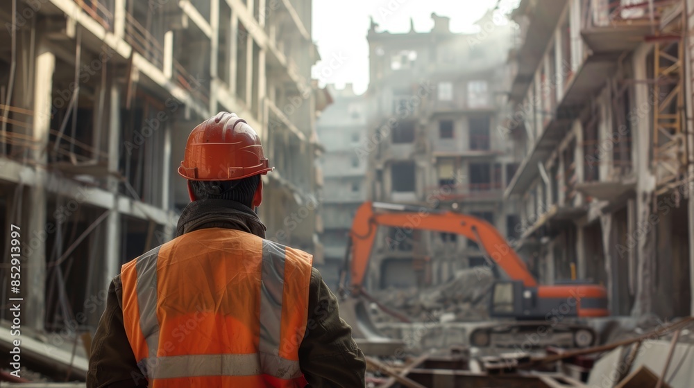 The construction site inspector The construction site inspector