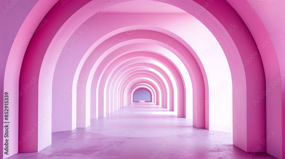 Pink Arches Corridor. Pink Arches Corridor.