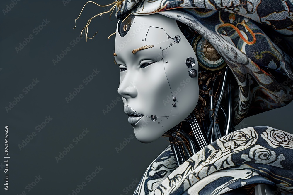 fashion artificial intelligence robot, fashion magazine cover fashion artificial intelligence robot, fashion magazine cover