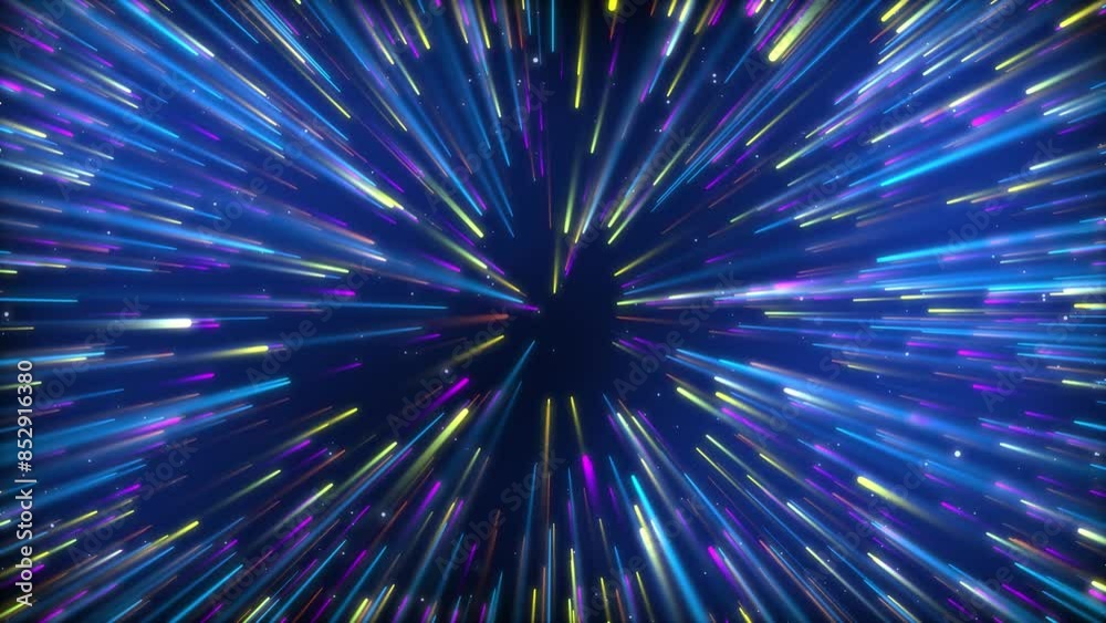 4K animated background simulating the passage of space in space at enormous speed
