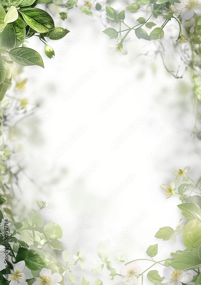 Fototapeta premium Simple wedding theme frame, translucent center