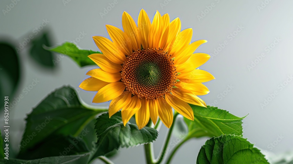 Fototapeta premium Bright Yellow Sunflower in Full Bloom. Generative ai