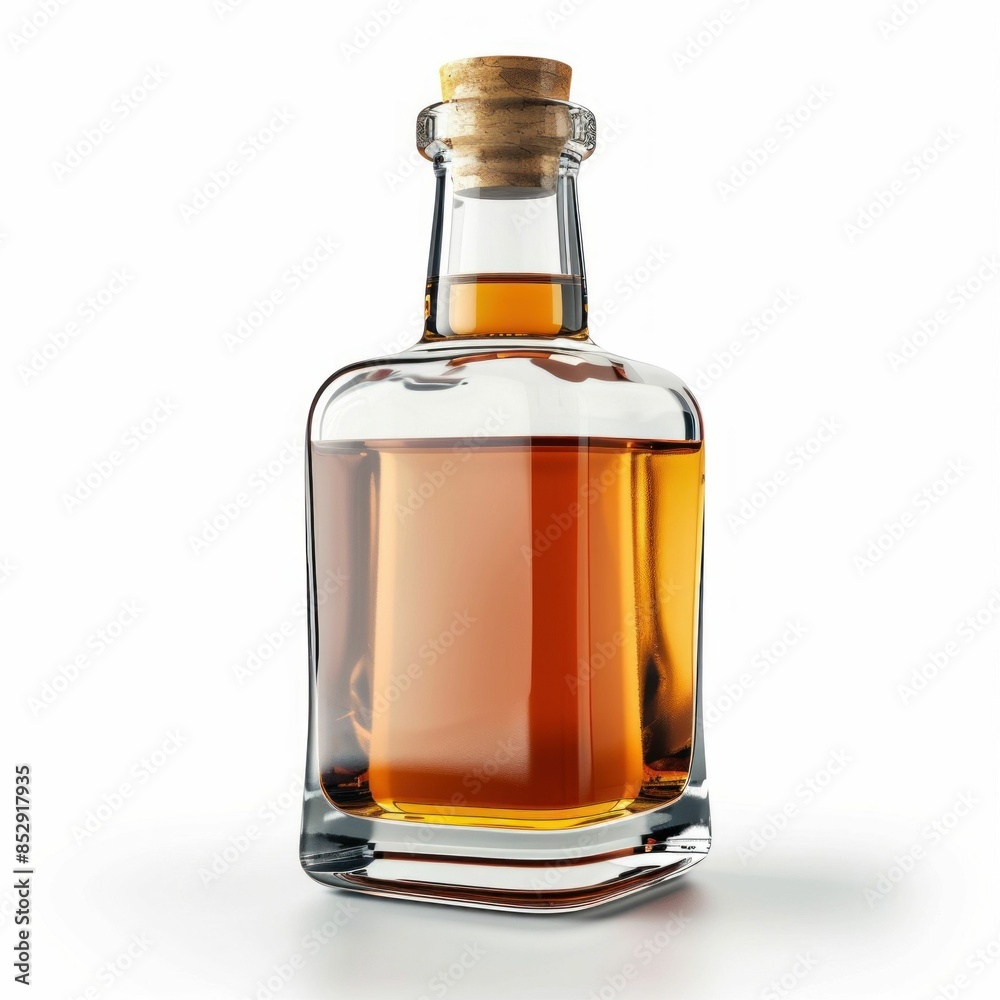 Elegant Whiskey Bottle with Cork Stopper. Generative ai Elegant Whiskey Bottle with Cork Stopper. Generative ai
