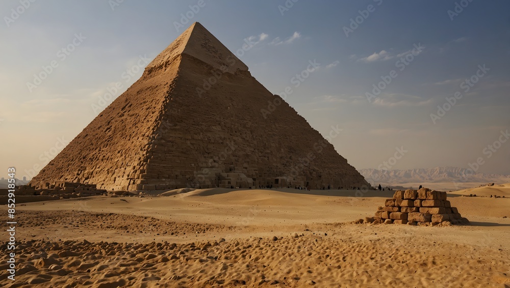 The ancient allure of the Great Pyramids of Giza, standing stoically against the backdrop of the Egyptian desert ai_generated The ancient allure of the Great Pyramids of Giza, standing stoically against the backdrop of the Egyptian desert ai_generated