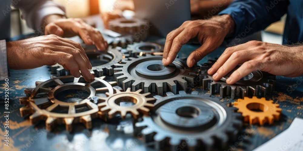 Hands Interacting with Interlocking Gears Hands Interacting with Interlocking Gears