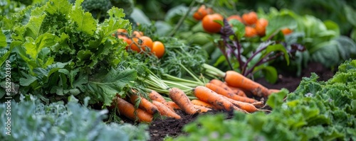 Freshly Harvested Carrots in a Lush Garden
