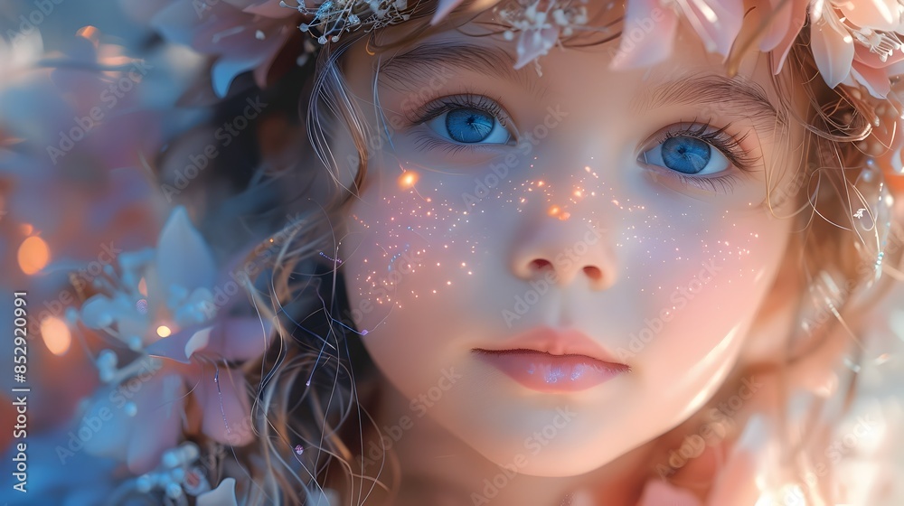 Enchanted Pediatric Clinic with Fairy Nurse Providing Glowing Healing Hug to Child Patient Enchanted Pediatric Clinic with Fairy Nurse Providing Glowing Healing Hug to Child Patient
