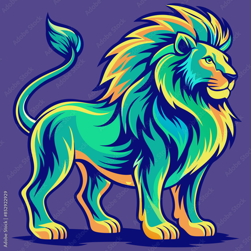 Fototapeta premium Colorful Lion Vector Art Illustration