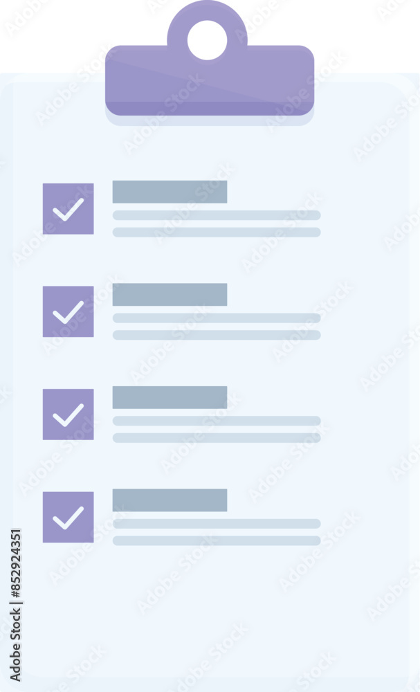 Clipboard with checklist showing completed tasks icon, flat style Clipboard with checklist showing completed tasks icon, flat style