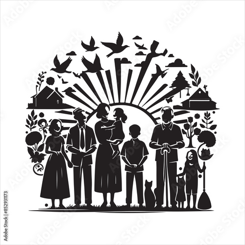 Family Reunions Vector stock vectors eps with white background 