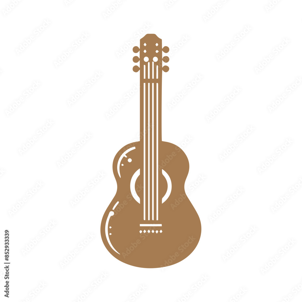 Fototapeta premium Guitar icon clipart flat design