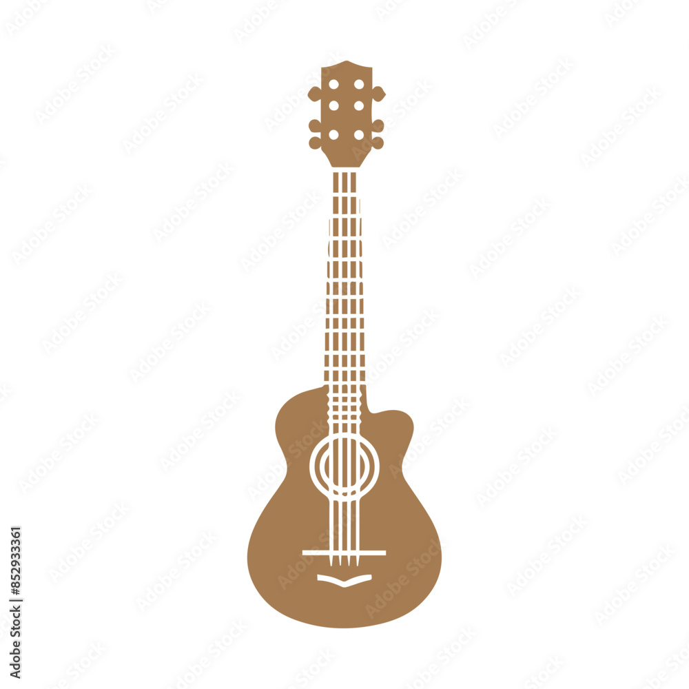 Obraz premium Guitar icon clipart flat design