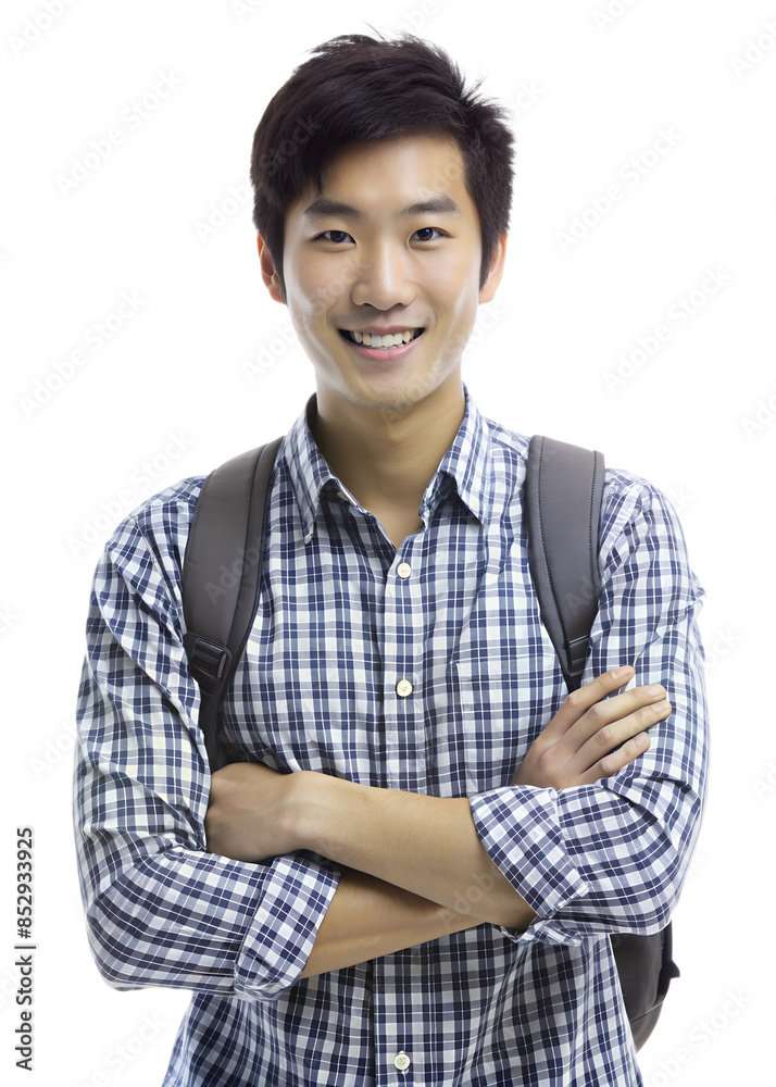 A asian young student wearing casual dress in formal pose on transparent background A asian young student wearing casual dress in formal pose on transparent background