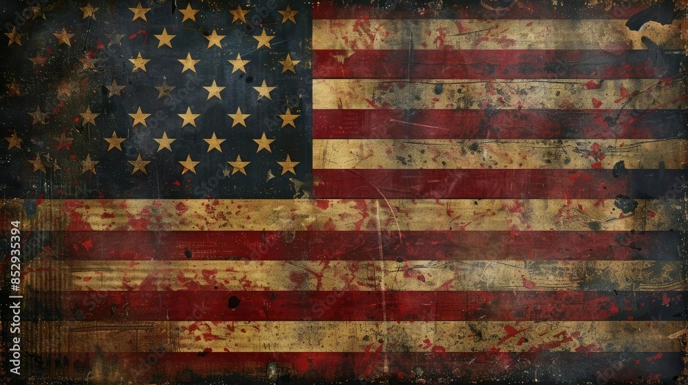 Distressed American Flag Illustration Distressed American Flag Illustration
